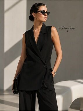 Sarah Pacini Sleeveless Wrap Vest